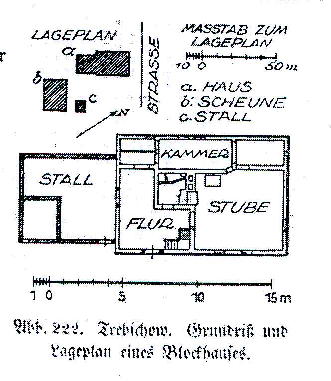 Grundriss eines Blockhauses